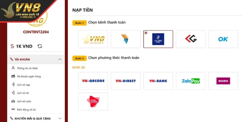 Quy trình thanh toán hiệu quả tại VN888